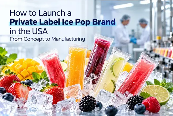 Private label ice pop manufacturing in the USA with custom formulation and production