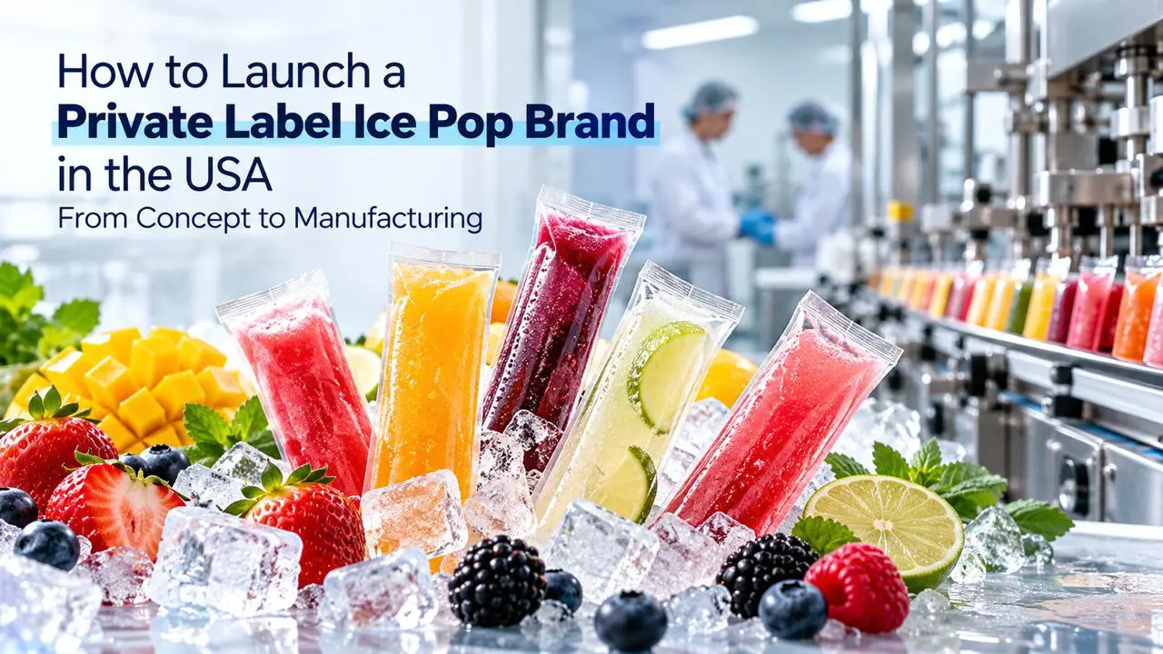 Private label ice pop manufacturing in the USA with custom formulation and production