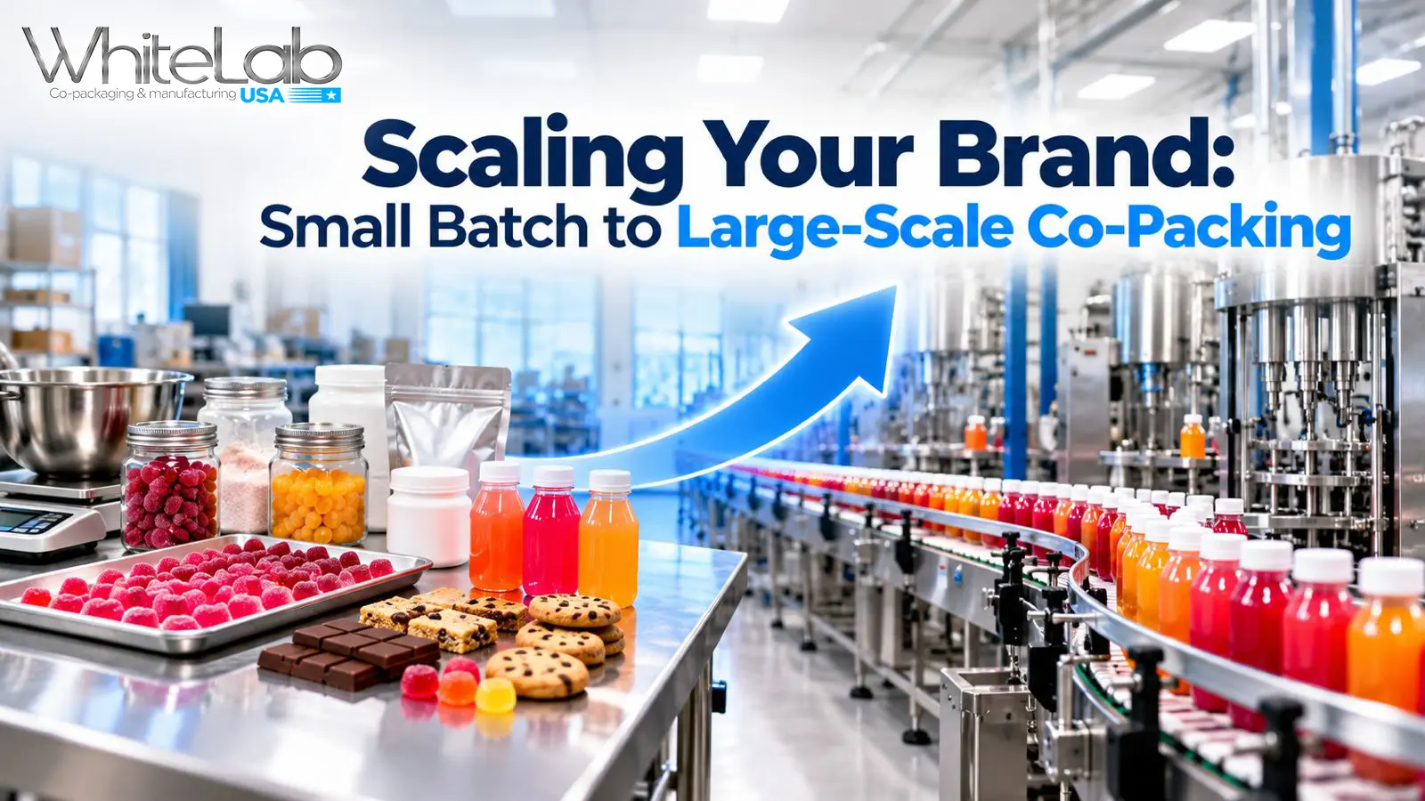 Brand scaling from small-batch production to professional co-packing and packaging